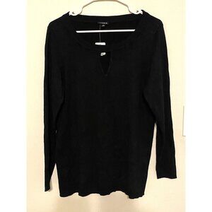 New NWT Black Torrid Long Sleeve Keyhole Front Light Sweater Size 0 Large